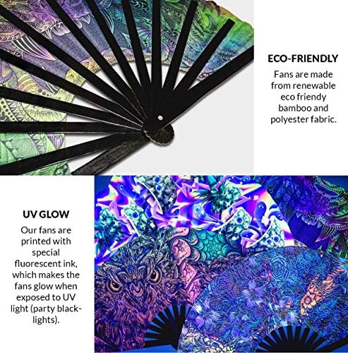 Hipnotiq ananas UV Glow Hand Fan Festival rave ručni ventilator preklopni bambusov ventilator voće ARNAAP-a ventilator ruke