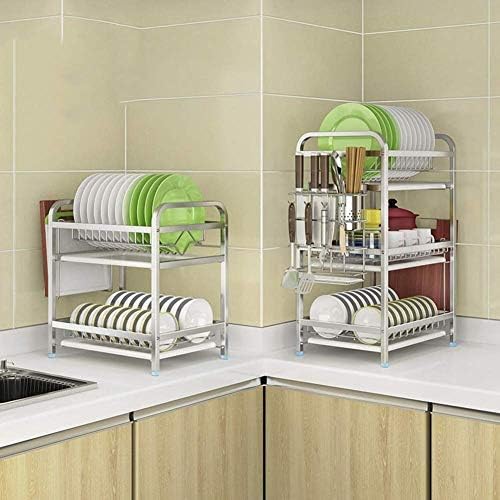 WHLMYH moderna kuhinjska polica od nehrđajućeg čelika, stalak za odvod posuđa stalak za kuhinjski