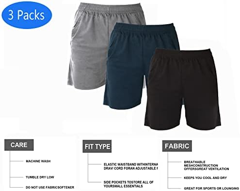 Thaplay Boy's Mesh Quick-Dry Workout Gym Shorts 3 pakovanja sa džepom za košarkaško trčanje za mlade