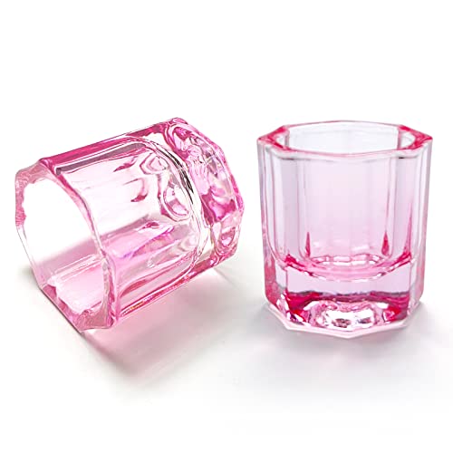 2 pakovanja Dappen čaša za suđe za Nail Art akrilnu tečnost, Pink Glass monomer za nokte tečna posuda