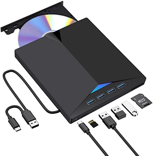 Hcsunfly eksterni CD / DVD uređaj za Laptop, USB 3.0 Ultra-tanak prenosivi pisač gorionika kompatibilan sa Mac MacBook Pro / Air iMac Desktop Windows 7/8/10 / XP / Vista