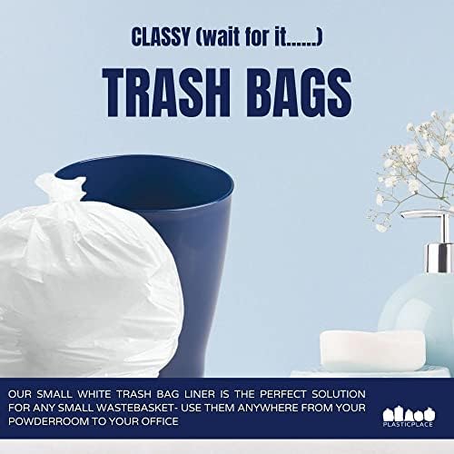 Plasticplace 4 galonske vreće za smeće │ 0,5 mil │ Bijelo smeće može obloge │ 17 x 18