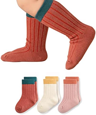 BEARBAY BABY kabl pletene koljena visoke čarape 3 pari za novorođenčadi djeca dječje dječake djevojke od 0-3 godine