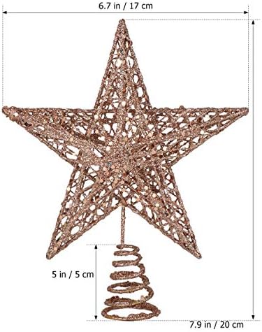 Amosfun Rotors Ornamenti Željezni Star Božićno stablo TEMPER Ornament Glitter Star Ornament Božićno uređenje drvca Xmas Holiday Party isporučuje 20cm Star Nakit