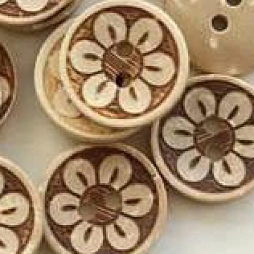 50pcs / lot 13-18mm Dizajn cvijeća Kokosovi Dugmi za šivanje drvenih tipki 2-rupe za odjeću Scarpbooking