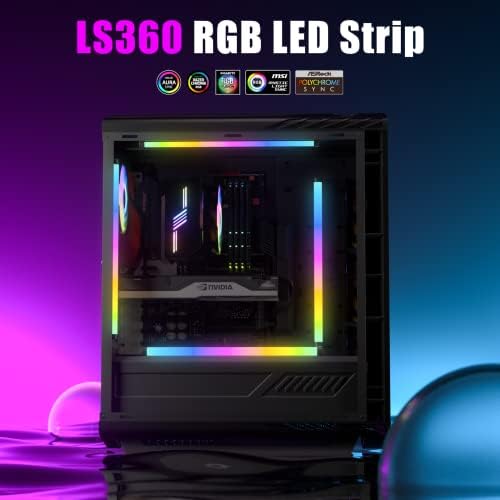 novonest Magnetic LED trake, 14.17 in SATA Auto Rainbow/5V 3PIN Adresabilne RGB LED svetlosne trake, Crna, osvetljenje kućišta računara za Aura SYNC, Gigabyte RGB Fusion, MSI Mystic Light Sync,LS360