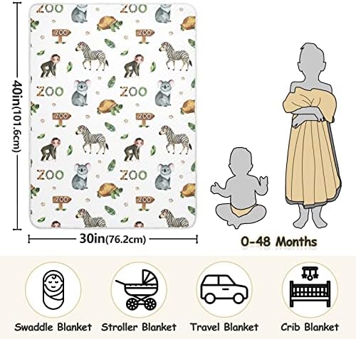 Swaddle pokrivač ZOO ZOBRA MONKEY TURLE KOALA pamučna pokrivačica za dojenčad, primanje pokrivača,