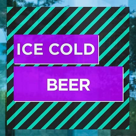 CGsignLab | Ledeno hladno pivo -Modern blok prozor Cling | 24 x24