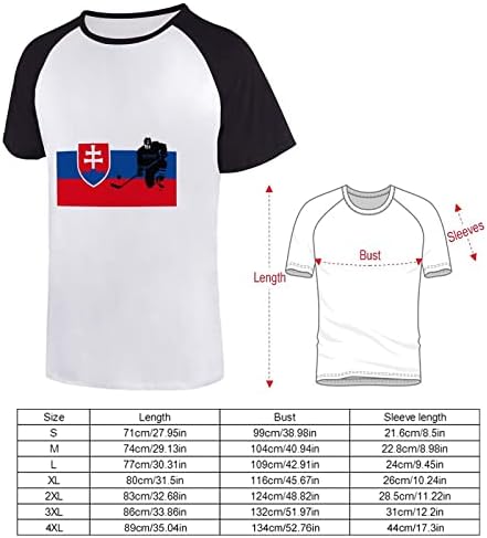 Slovačka sa hokeju na ledu muške kratke rukave Tees boje-blok Raglan majice pamučne Bejzbol majice