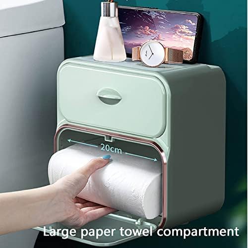 Ljepljivi plastični toaletni držači za multifunkcijsku tačku toaletni nosač toaletnih nosača kupaonica Organizator za pohranu sa vodootpornim nosačem papira - White