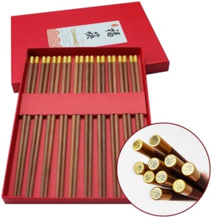 Gixaxak 10 pari drvenih štapića za višekratnu upotrebu ručni rezbareni štapići od prirodnog drveta