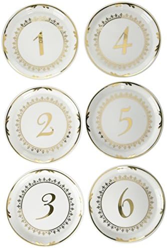 Kate Aspen Time Tea Party Vintage Brojevi Tablica , Jedna Veličina, Zlatna, Bijela