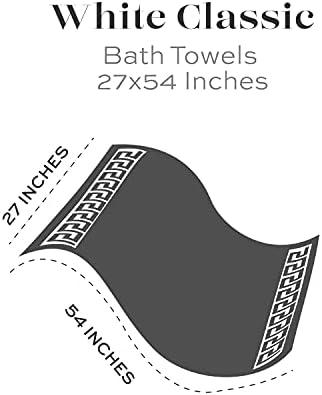 Bijeli klasični luksuzni ručnici za kupanje | 4 pakovanje luksuzne listove za kupanje | 2 paket paketa