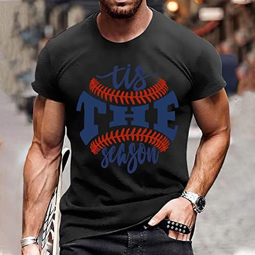 Muške 2023 ljetna modna casual majica kratkih rukava okrugli vrat Vintage bejzbol teže slovo Ispis Pulover TOP