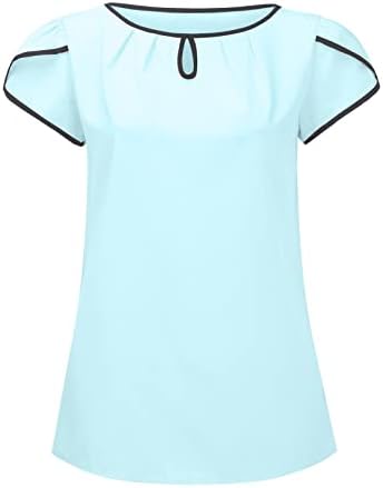 Nyybw ženska ležerna ljetna bluza s rukavima na rukavu Okrugli vrat Labavi majica Classic Elegantne radne modne majice