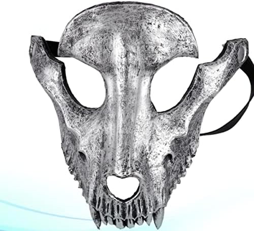 Bestoyard Ser od 2 Halloween maska ​​Pola Halloween Head Halloween životinjska poluočana maskarade životinjske maske za životinje na licu skeleta lobanju