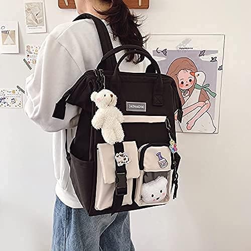 Lieei Kawaii ruksak sa Kawaii iglom i priborom za medvjede slatka torba za laptop Bookbag ruksak Školska torba za školske djevojčice 26x18x38cm
