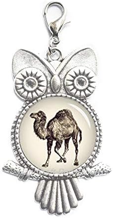 HandcraftSecorations Camel Sow patentni vuč, nakit za životinje, nakit za životinje, životinjski sova patentni