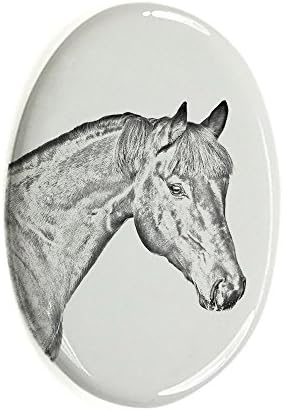 Art Dog Ltd. Zaljev konj, Ovalni nadgrobni spomenik od keramičke pločice sa slikom konja