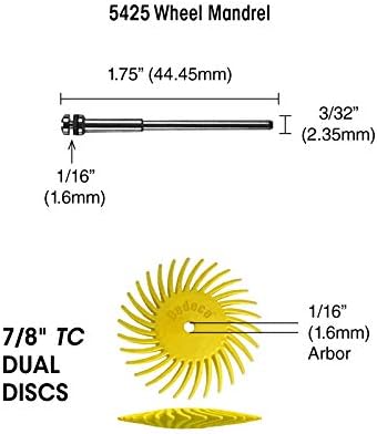 Dedeco Sunburst-7/8 TC Knife-Edge Radial Bristle diskovi-1/16 Arbor-Precision Termoplastic Rotary čišćenje