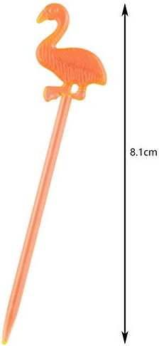 Tegg koktel štapići 100kom 3,2 inča višebojni plastični Flamingo oblik predjelo Picks miješalice