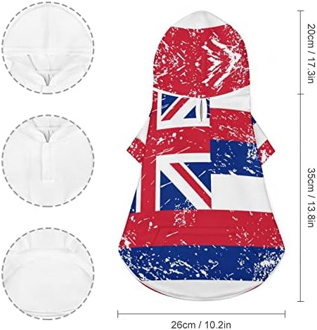 Havaji retro zastava Hoodie Zimska kapuljača sa šeširom za mačje mačje štene odijelo slatko tiskovan poklon