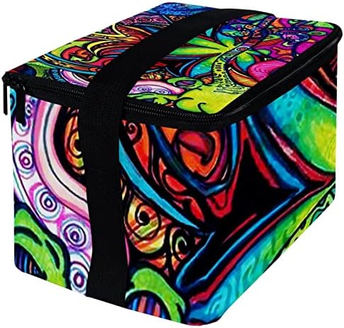 GUEROTKR torba za ručak za muškarce, izolovana kutija za ručak, kutija za ručak za odrasle,apstraktni šareni grafiti art akvarelni uzorak