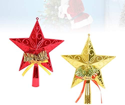 Amosfun 2 kom božićno drvsko stablo za božićno stablo pjenušava zvjezdana punt zvijezda praznična božićna
