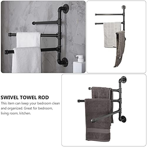 Doitool Heavy Duty Hawers bager za ručnik za ljuljanje za kupatilo Zidni klinčići ručnik stalak za ručnik 3- ručni prostor za uštedu industrijskih cijevnih ručnika Držač odjeće za odjeću