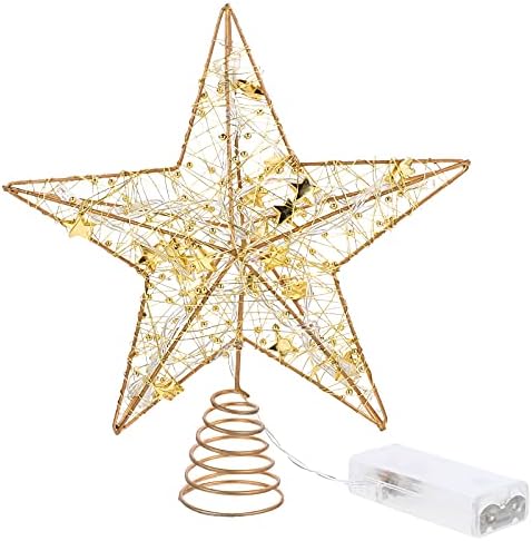 Doitool 1pc Božićno stablo Topper Svjetlosni zvjezdani oblik kroja za kućne zabave ukras na otvorenom ukrase božićne ukrase
