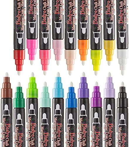Marvy Uchida Bistro Marker za kredu-19 osnovnih, neonskih i pastelnih boja - Bistro markeri za kredu za