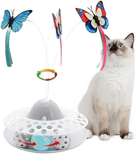 Flurff Mačke igračke, interaktivna mačka igračka leptir smiješna vježba električna lepršava rotirajuće igračke za mače, mačja teaser sa zamjenom