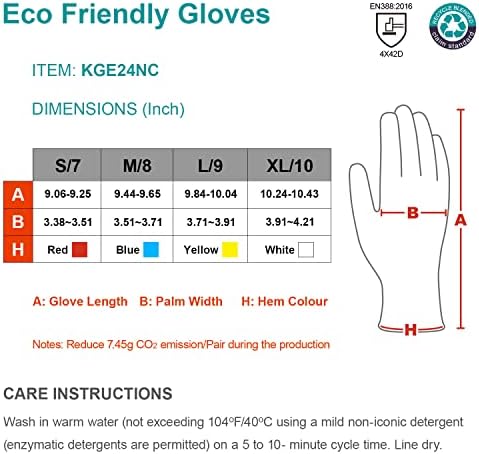 Kaygo rukavice otporne na rez KGE24NC, ANSI nivo reza A4, Nitrile Eco Friendly rukavice za muškarce i žene,1