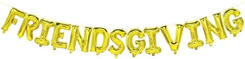 Maiago Frieringliving balonski banneri, 16 inča zlatne folije slova balona Bankoons Backdrop za zabavu zahvalnosti - zlato