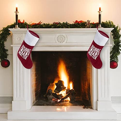 Oštećeni životi materiji Božićne čarape Klasični viseći ukrasi Bijela manžetna kešica bombona za