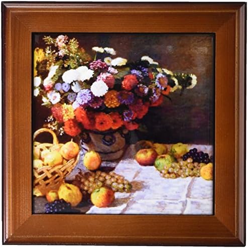 3drose ft_179232_1 cvijeće i voće, slika Claudea Moneta iz 1869. godine, umjetničko djelo pločica uokvireno
