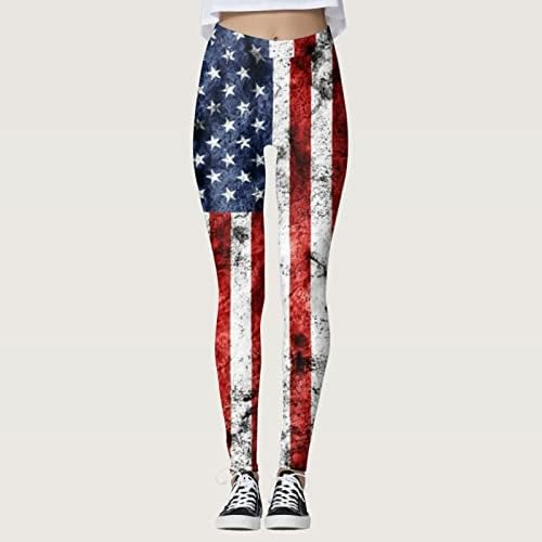 Američki zastavačke gamaše ženske trbuške kontrole patriotske američke zastave gamaše udobne lagane atletičke