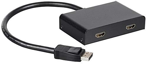 Monoprice 121974 2-port DisplayPort 1.2 do HDMI multi-potok transportnog čvorišta, DP do HDMI, crna