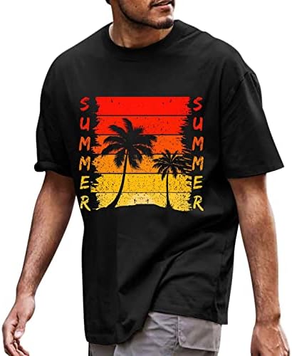 XILOCCER MENS Ljetna havajska plaža Lično pismo Ispiši okrugli vrat kratki rukav majica Muške majice s dugim rukavima