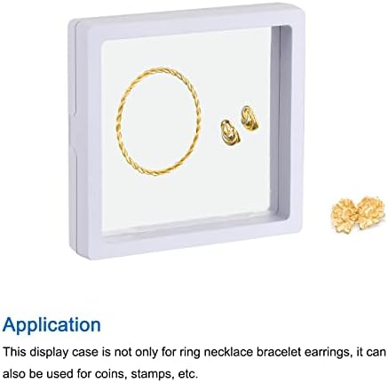 MekCanixity-a ploča zaslona zaslona 3D kutija za prikaz nakita 4,33 x 4,33 x 0,79 inča bijela za prsten ogrlice na narukvicu paket naušnice od 4
