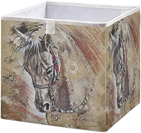 Tasala Storage kocka sa ručkom konjske akvarelne ploče sklopivi orketi za kuhanje igračaka za skladištenje
