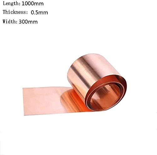 HUILUN Mesingani Lim bakarni lim 99,9% čisti Bakar Cu folija od metalnog lima 0. 5x300x1000mm za zanatske Aerospace, 0.5 mm*300mm*1000mm mesingane ploče