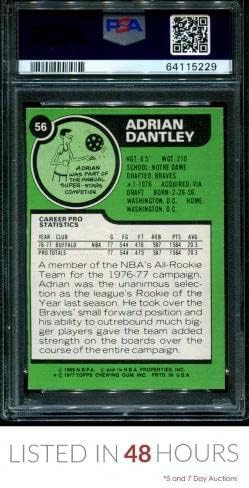 1977. 56 Adrian Dantley Rc Braves Hof PSA 8 DNK Auto 10 K1020717-229 - Košarkaste ploče sa autogramiranim karticama