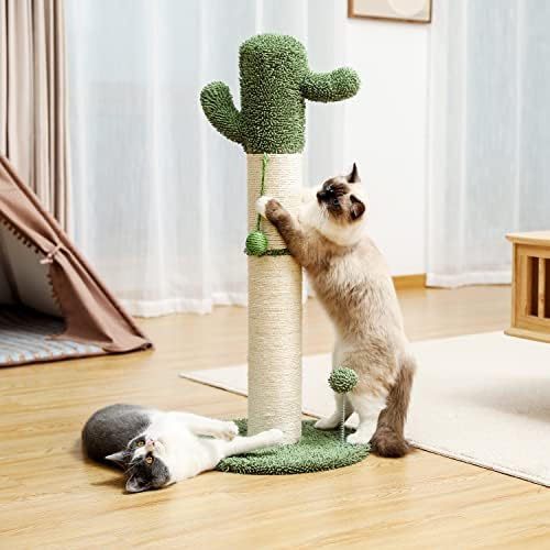 Grebalica za mačke Cactus Cat Tree sa Sisalnim stubom za grebanje i interaktivnom lopticom za