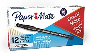 Olovka za brisanje EraserMate papira, srednja tačka, crna, kutija od 12