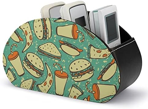 Burger-sendvič-Hot Dog držač daljinskog TV-a pu kožna kutija za odlaganje sa 5 pretinaca za Desktop kancelariju