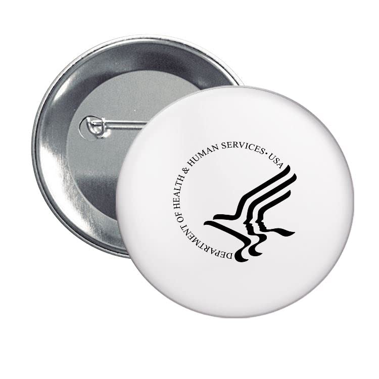Astur Pins - dugme Odjel za zdravlje i ljudske usluge - vladine agencije Sjedinjene Države - značka, detalje