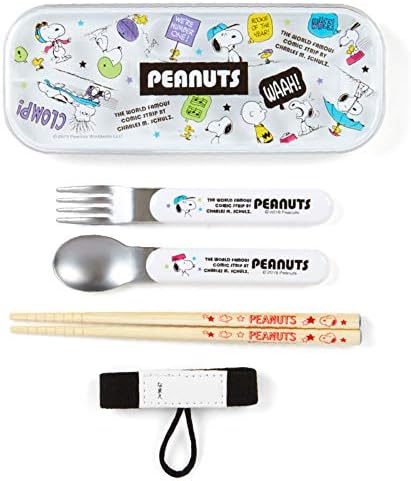 Sanrio Original Snoopy prijenosni Spoon viljuške štapići za jelo & amp; Case Set