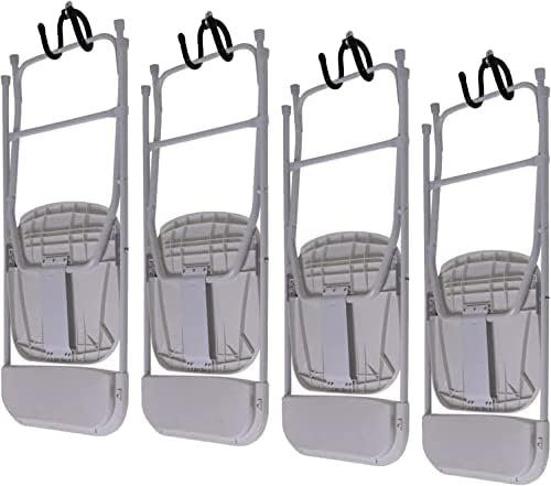 AUXPhome stalak za odlaganje stolica sa 4 paketa, zidni sklopivi stolice organizator i vješalica,