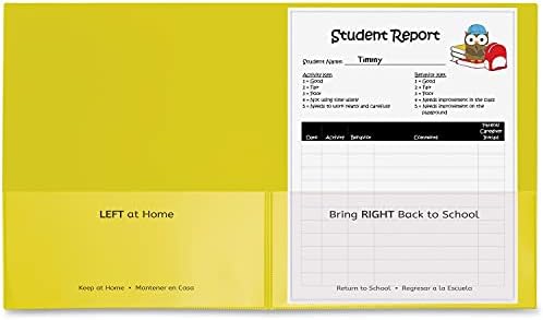 C-Line, konektor za učionicu fascikle od škole do kuće, slovo, veličina lista 8 1/2 x 11, 2 unutrašnja džepa, polipropilen, žuta, 25 / kutija